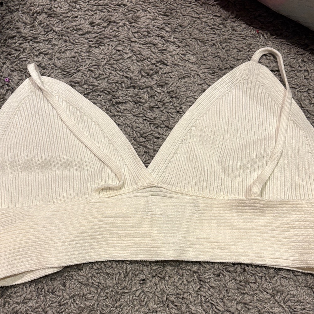 Streetwear Society Cream Ribbed Bandeau - Picture 3 of 3